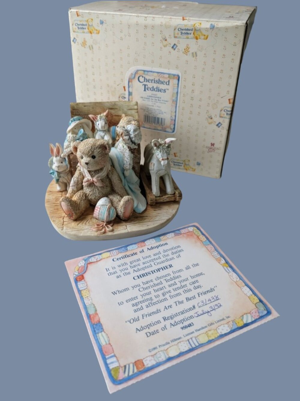Enesco Cherished Teddies Old Friends Are The Best Friends Vintage 1991